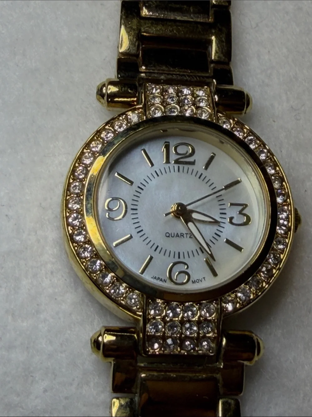 Gold-Tone Women's Crystal Accent Bracelet Watch
